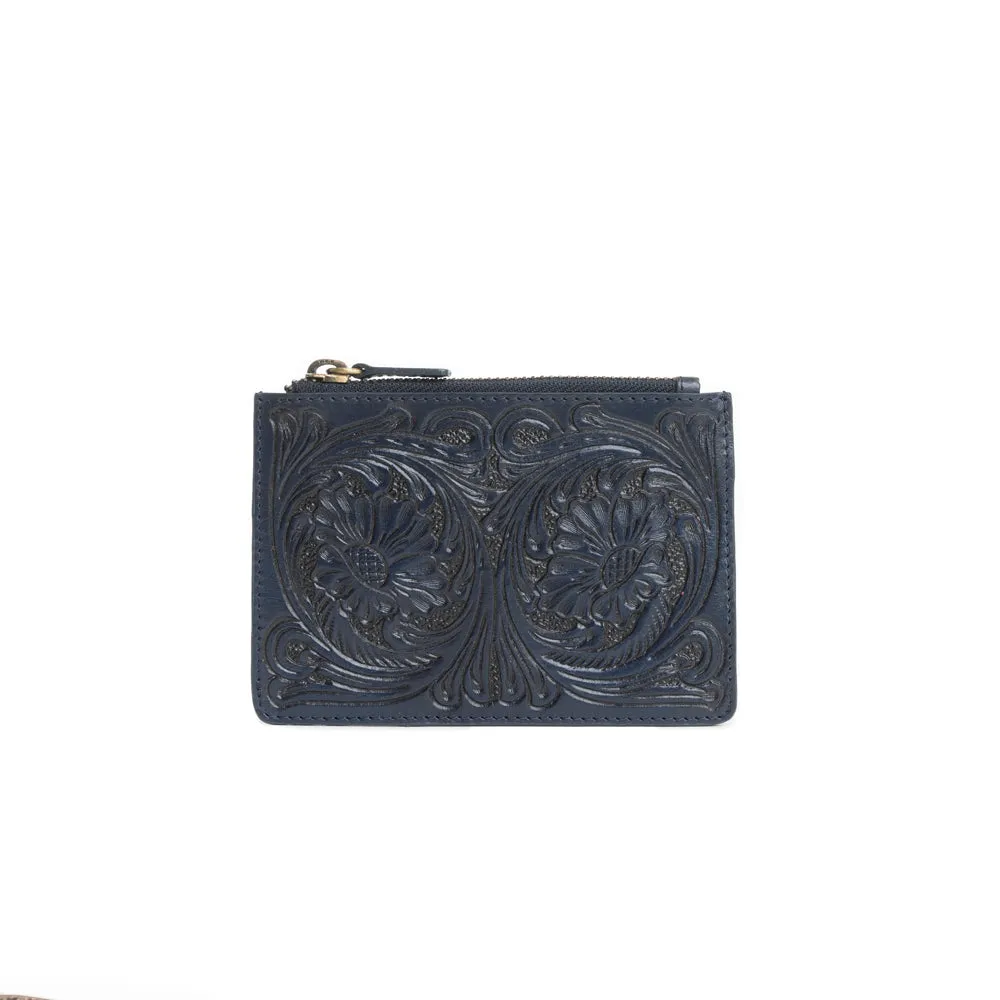 Bloom on the Range Credit Card Wallet in Ebony sold by Myra Bag