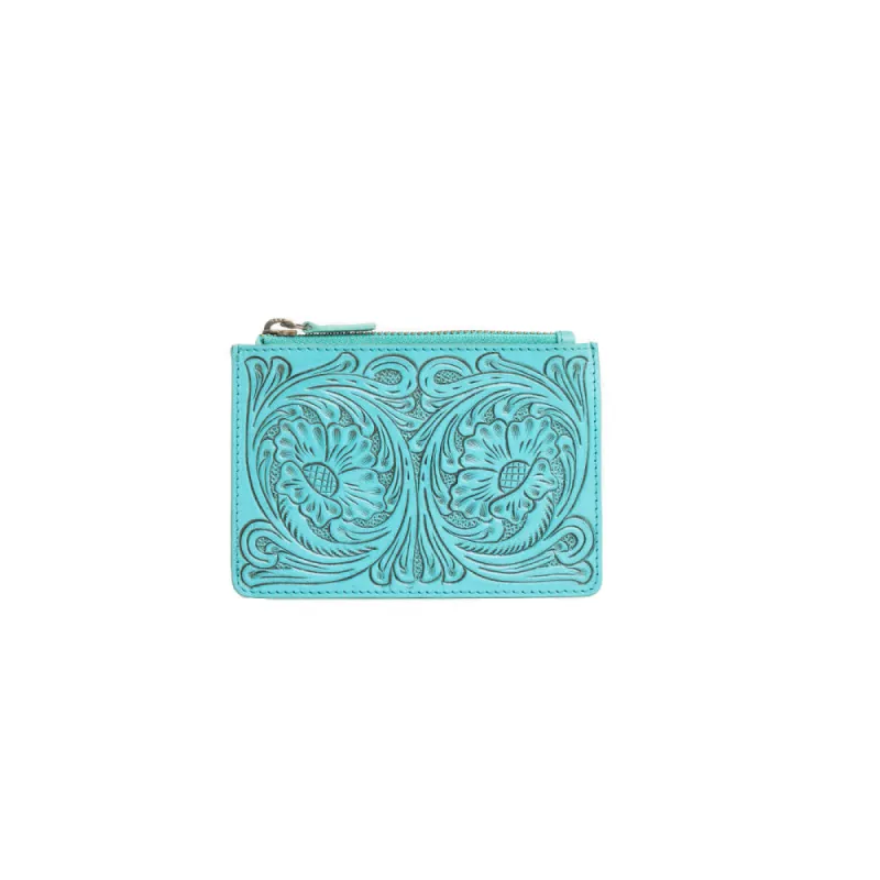 Bloom on the Range Credit Card Wallet in Turquoise sold by Myra Bag