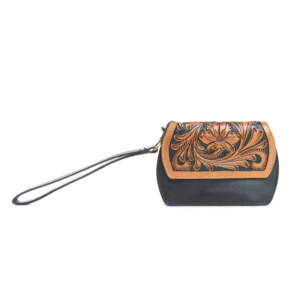 Canyon Bloom Wallet in Ebony sold by Myra Bag