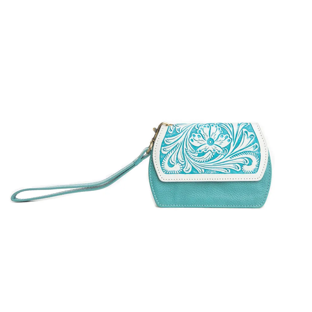 Canyon Bloom Wallet in Turquoise sold by Myra Bag