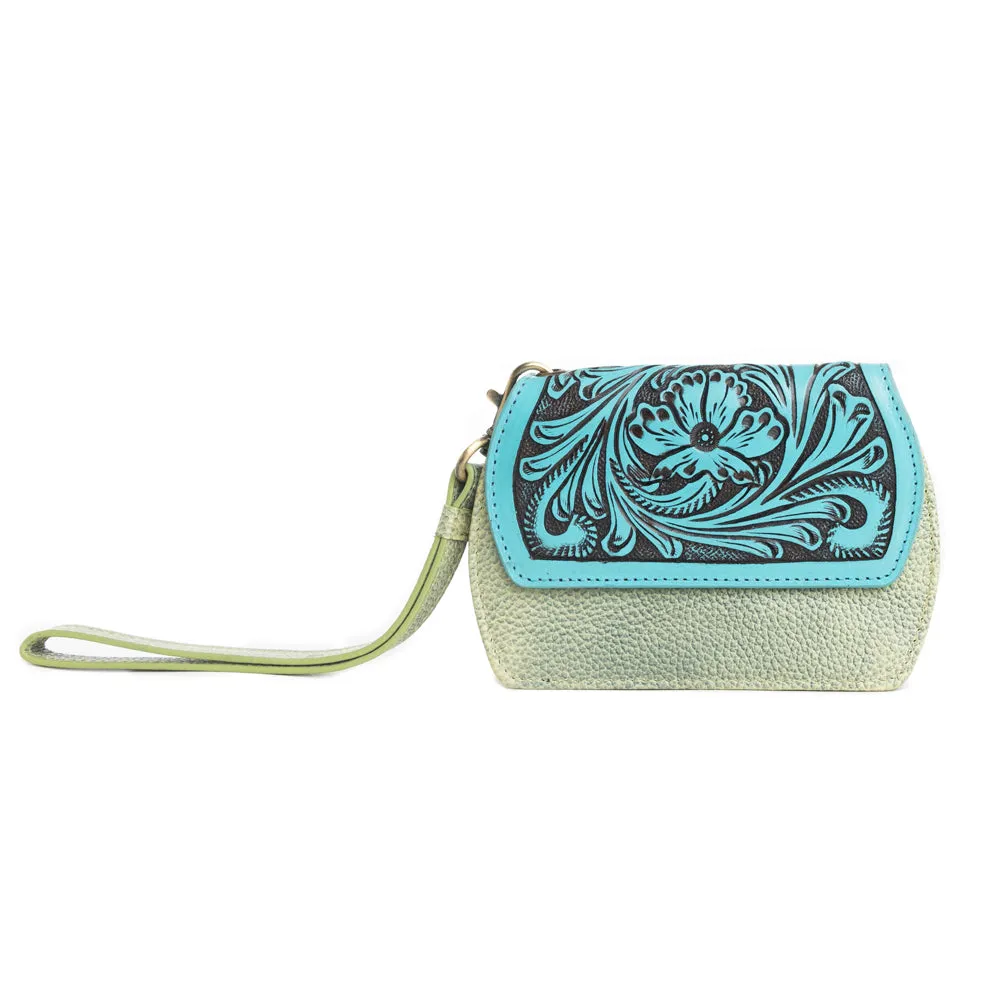 Canyon Bloom Wallet in Moss sold by Myra Bag