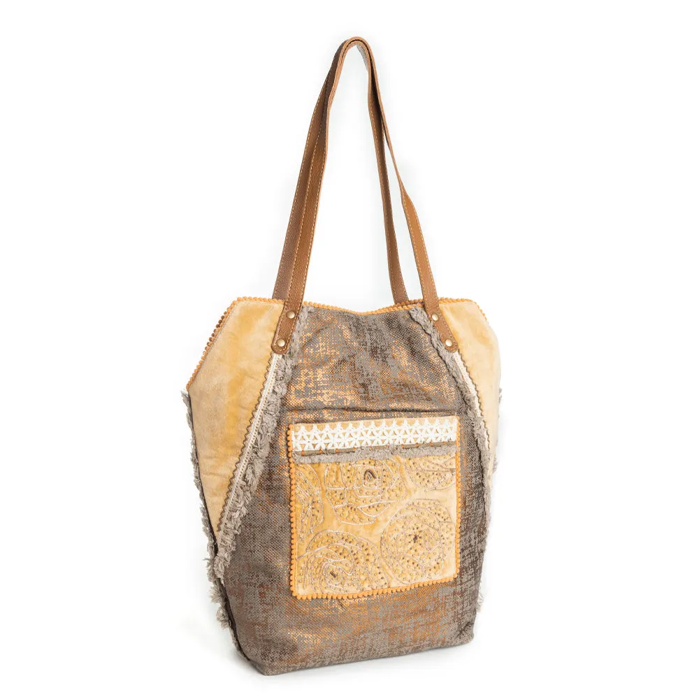 Golden Rise Paisley Tote Bag sold by Myra Bag product image thumbnail 2