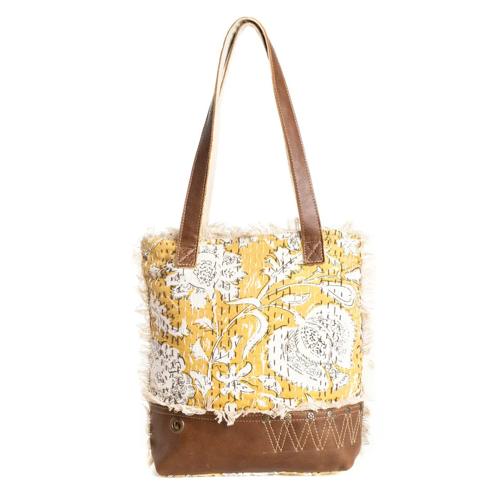 Golden Prairie Leaf Mini Tote Bag sold by Myra Bag