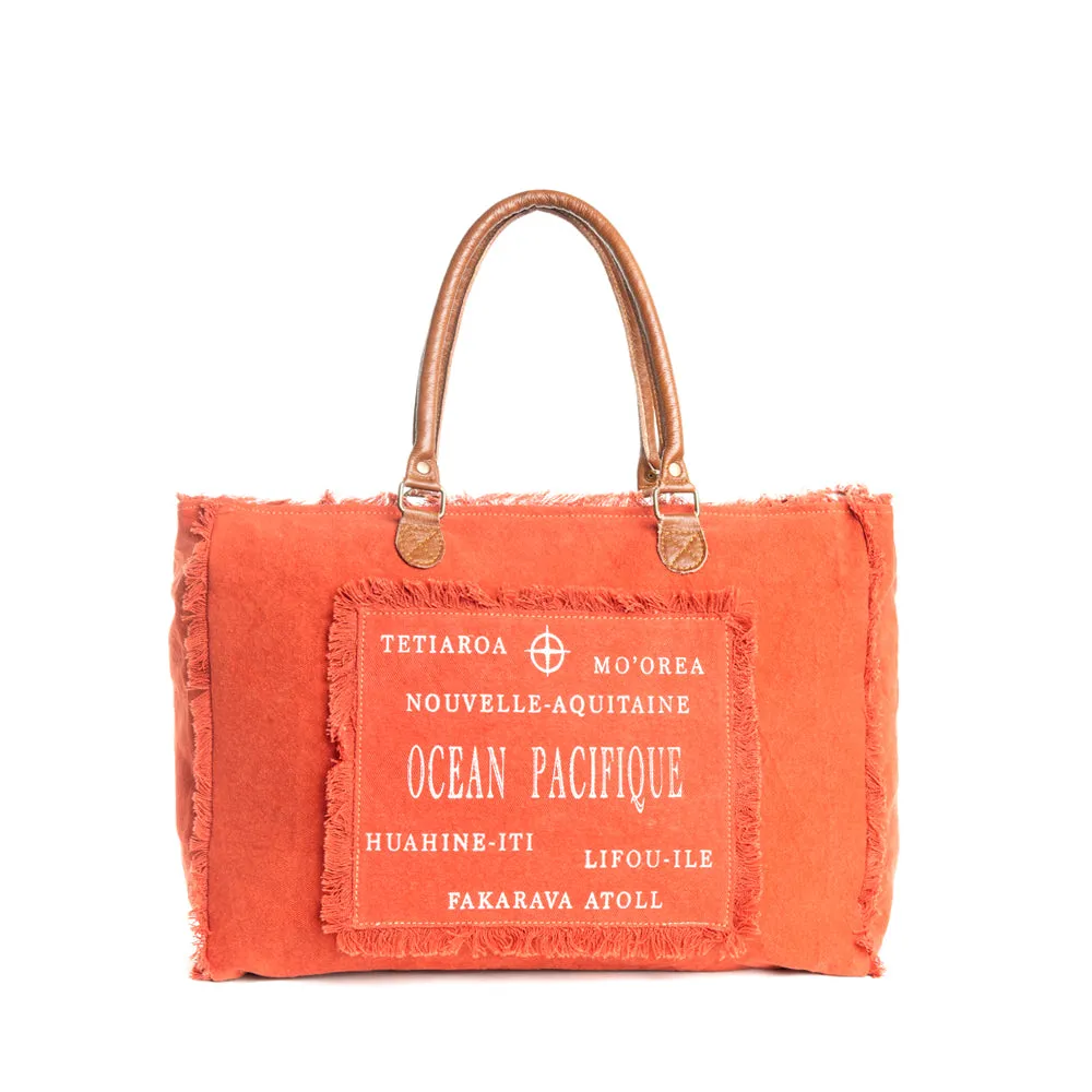 L'Atlantique Weekender in Salmon sold by Myra Bag