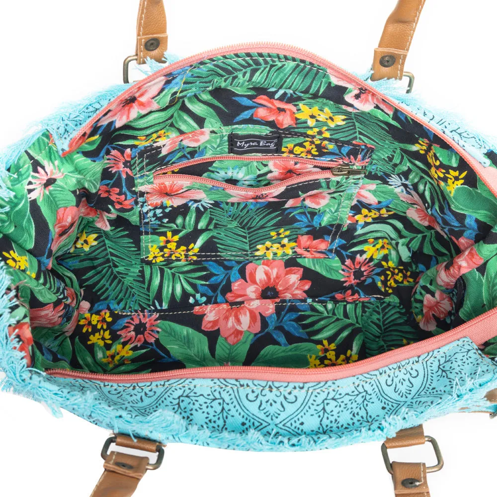 Triple Fork Ranch Tote Bag in Turquoise sold by Myra Bag product image thumbnail 4