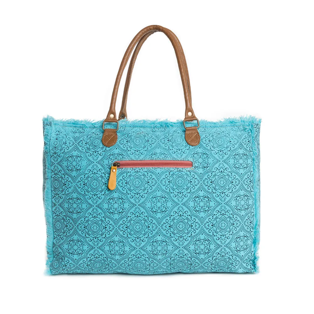 Triple Fork Ranch Weekender Bag in Turquoise sold by Myra Bag product image thumbnail 3