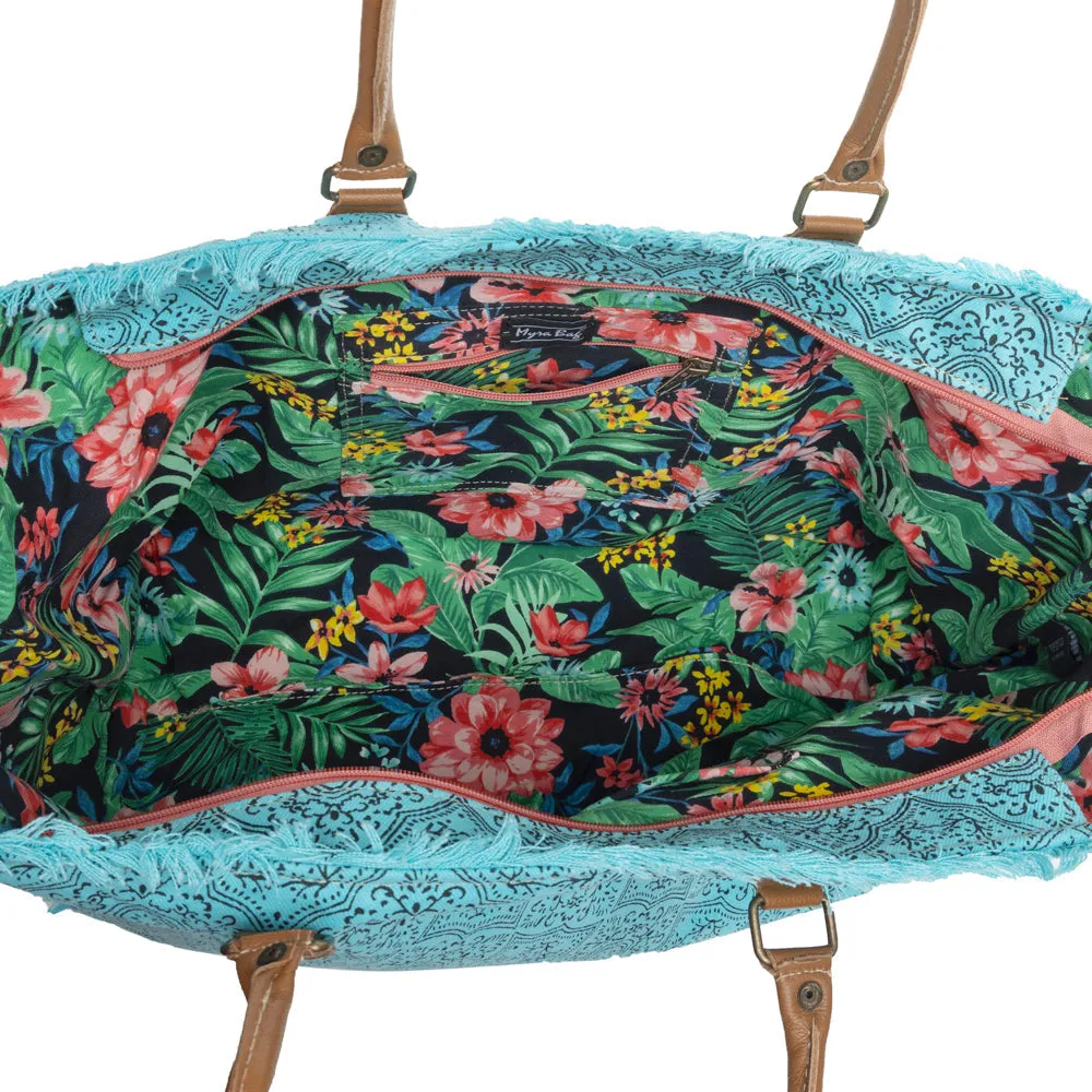 Triple Fork Ranch Weekender Bag in Turquoise sold by Myra Bag product image thumbnail 4