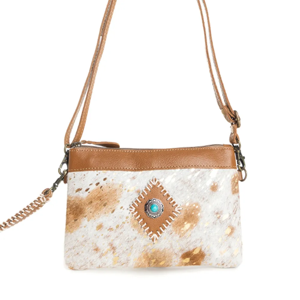 Eye of the Goddess Crossbody Bag in Caramel sold by Myra Bag