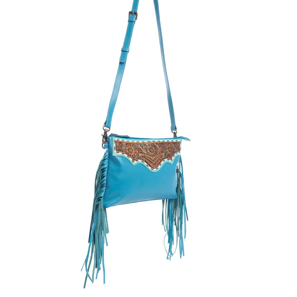 Chaparral Ridge Hand-Tooled Bag In River Blue sold by Myra Bag product image thumbnail 3
