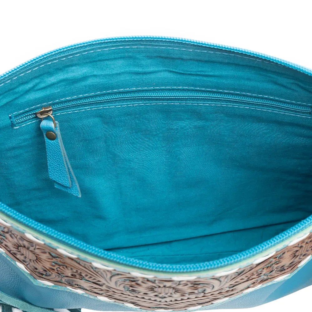 Chaparral Ridge Hand-Tooled Bag In River Blue sold by Myra Bag product image thumbnail 5