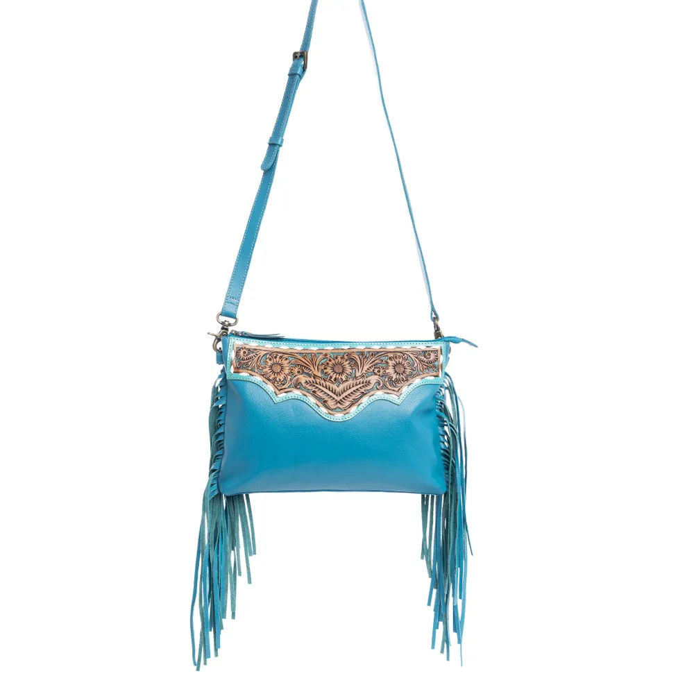 Chaparral Ridge Hand-Tooled Bag In River Blue sold by Myra Bag product image thumbnail 2