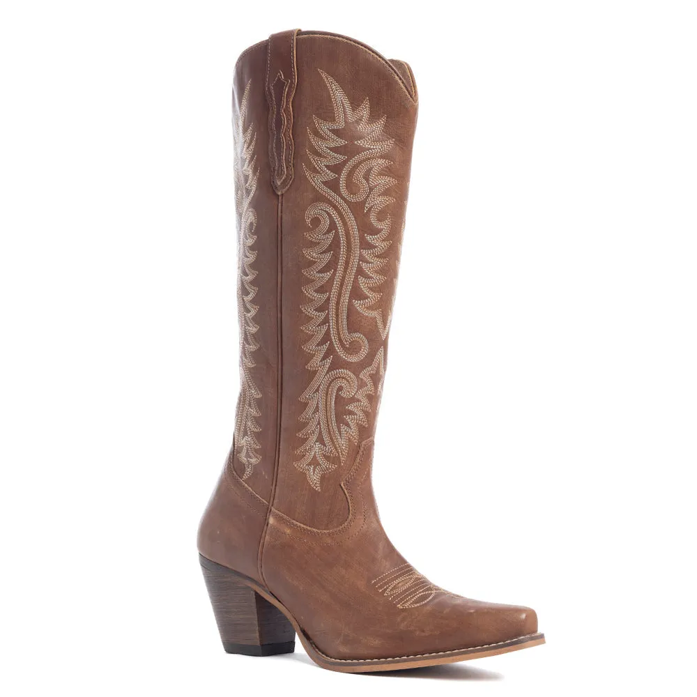 Syllvia Prairie Leather Boots in Bourbon Brown sold by Myra Bag product image thumbnail 2