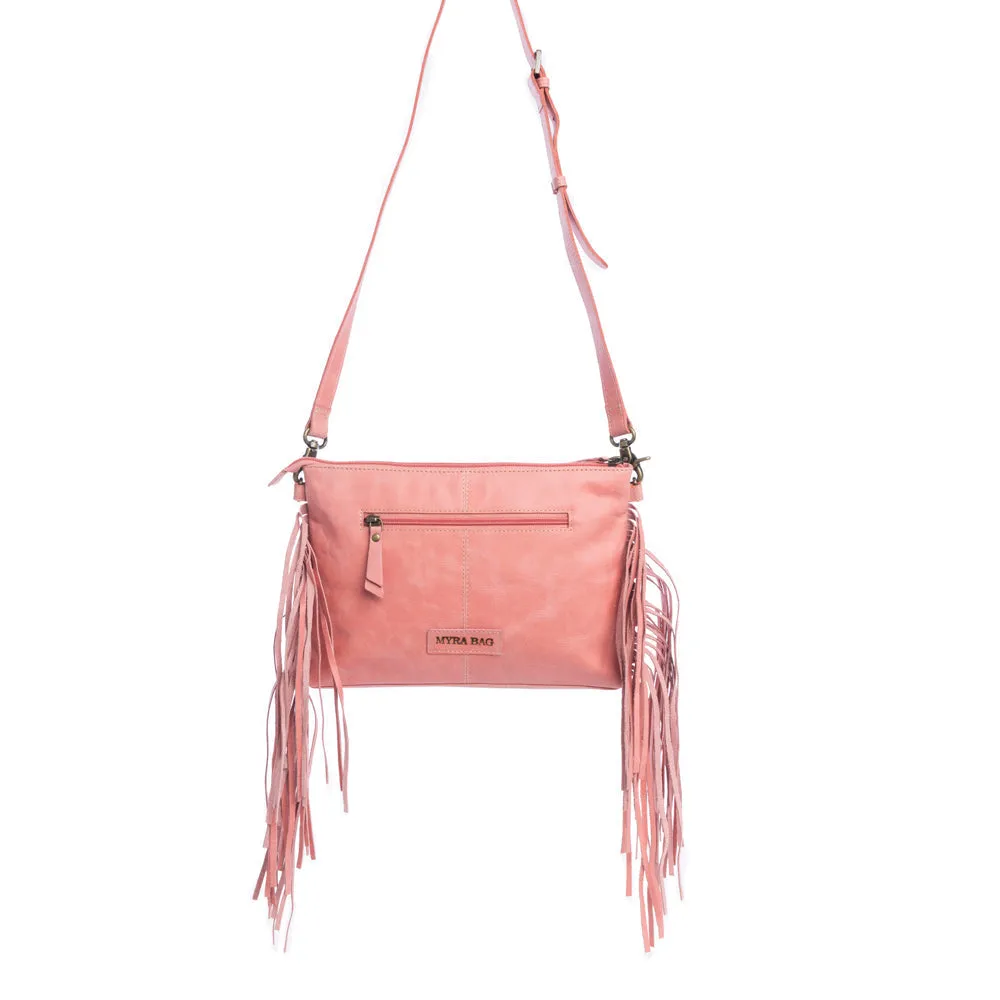 Chaparral Ridge Hand-Tooled Bag In Pink sold by Myra Bag product image thumbnail 4