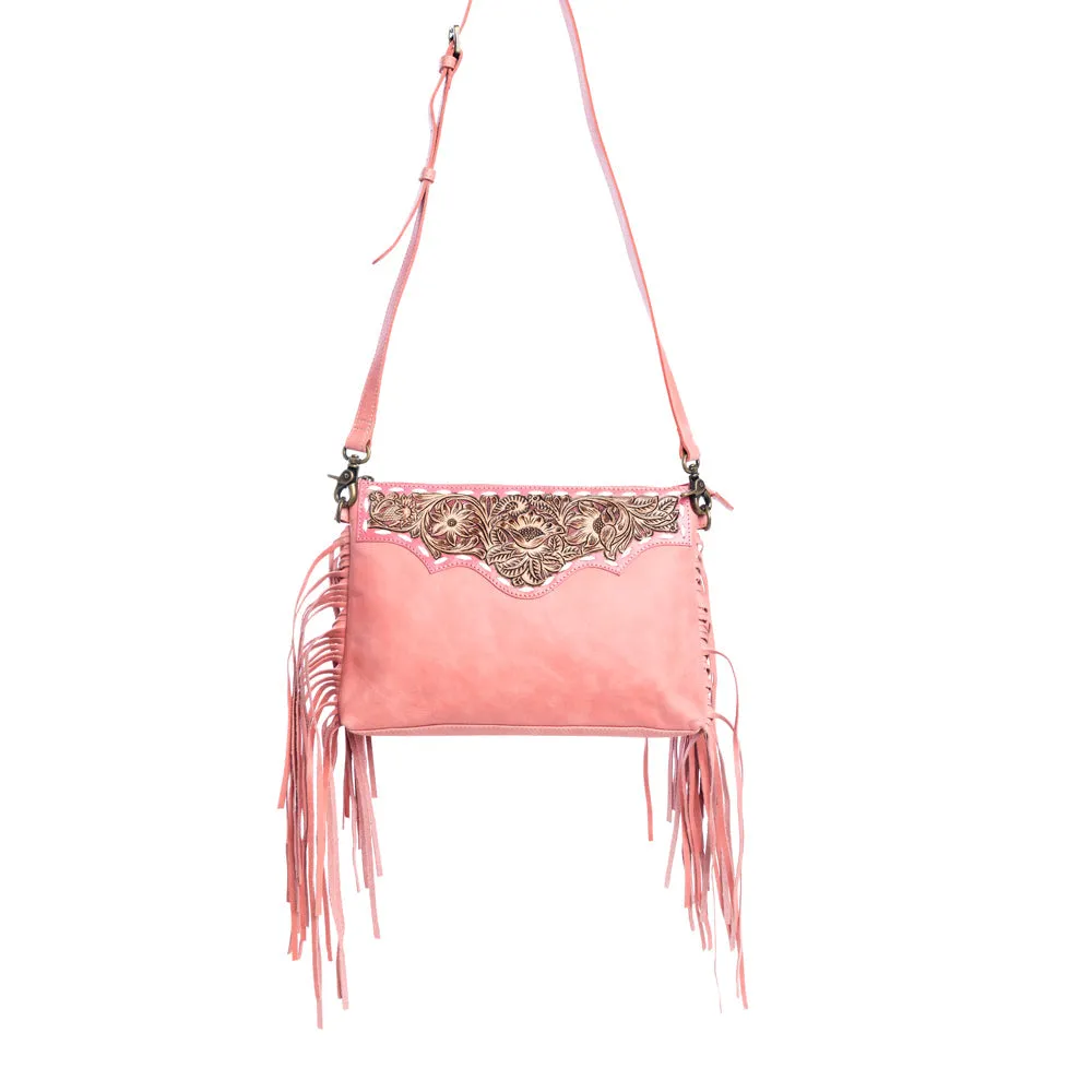 Chaparral Ridge Hand-Tooled Bag In Pink sold by Myra Bag product image thumbnail 2
