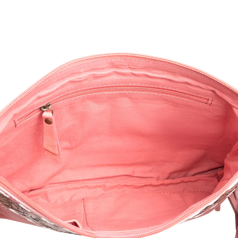 Chaparral Ridge Hand-Tooled Bag In Pink sold by Myra Bag product image thumbnail 5
