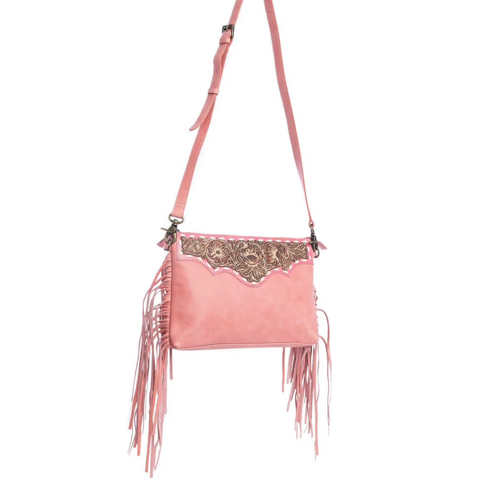 Chaparral Ridge Hand-Tooled Bag In Pink sold by Myra Bag product image thumbnail 3