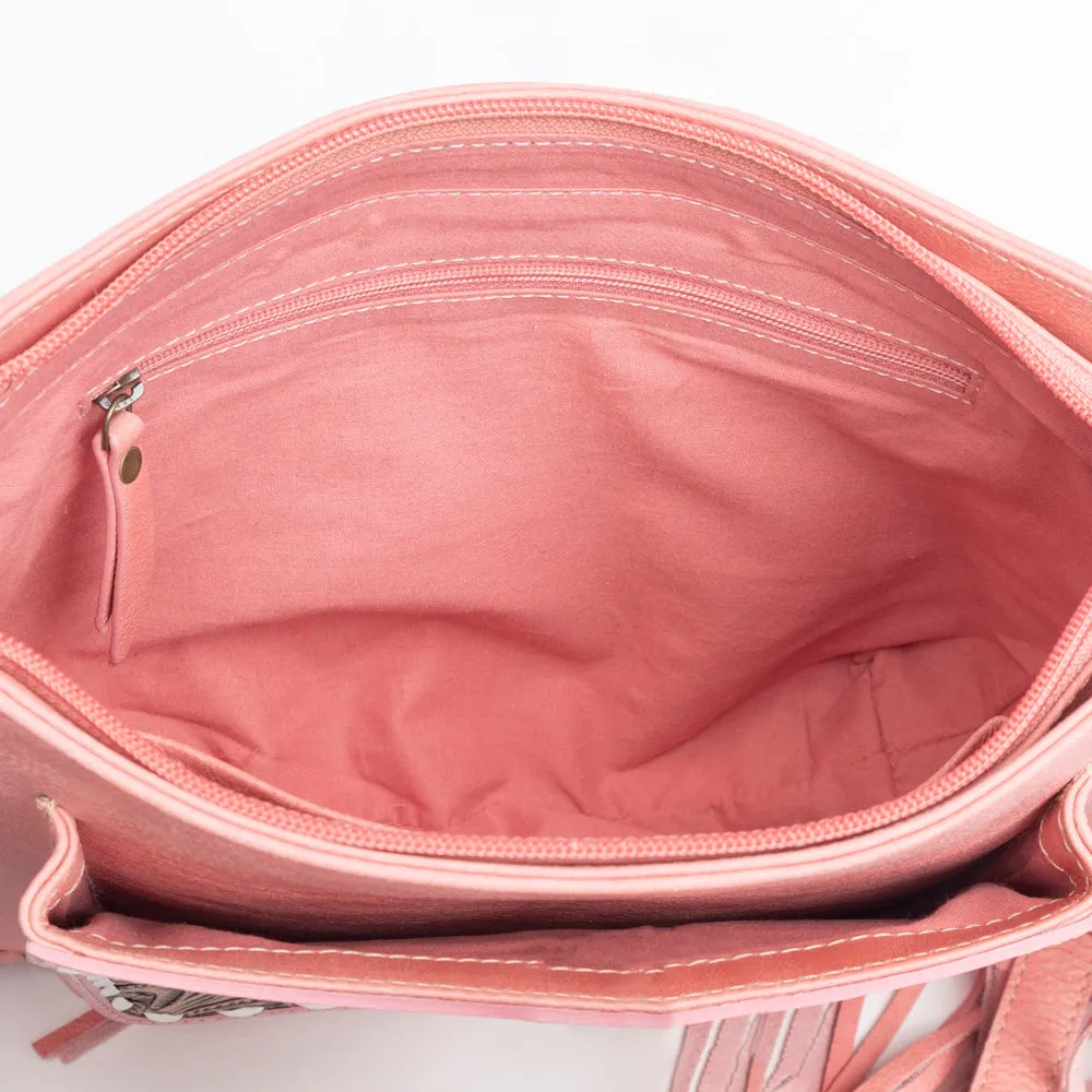 Oro Valley Hand-Tooled Bag in Pink sold by Myra Bag product image thumbnail 5