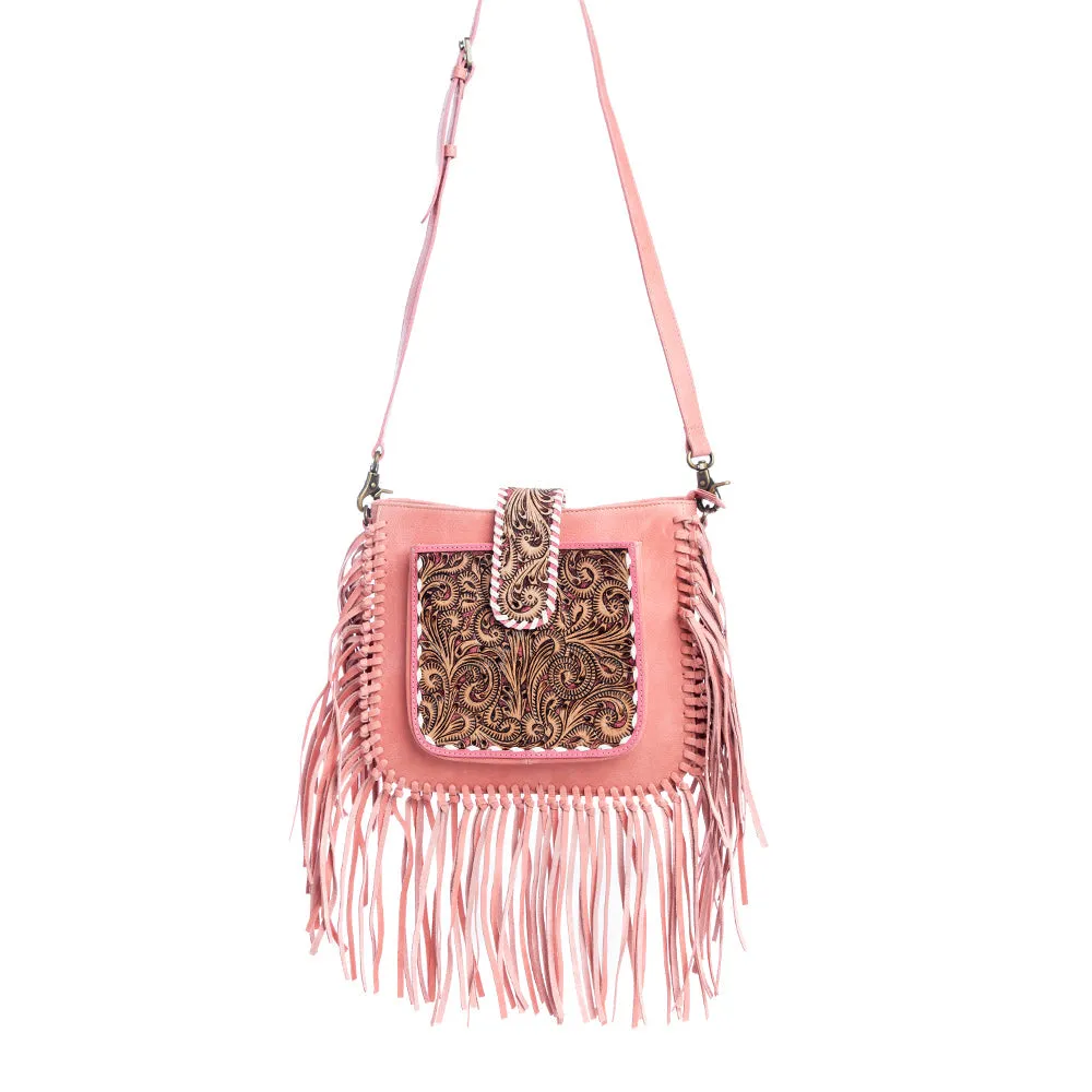 Oro Valley Hand-Tooled Bag in Pink sold by Myra Bag product image thumbnail 2
