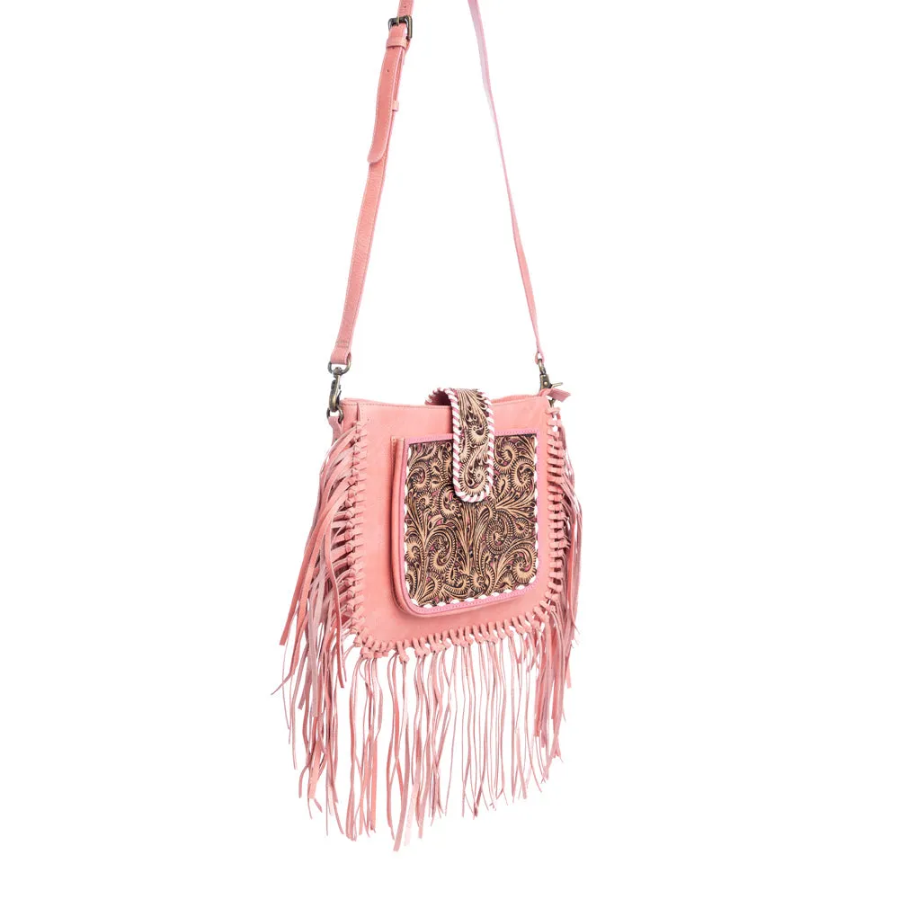 Oro Valley Hand-Tooled Bag in Pink sold by Myra Bag product image thumbnail 3