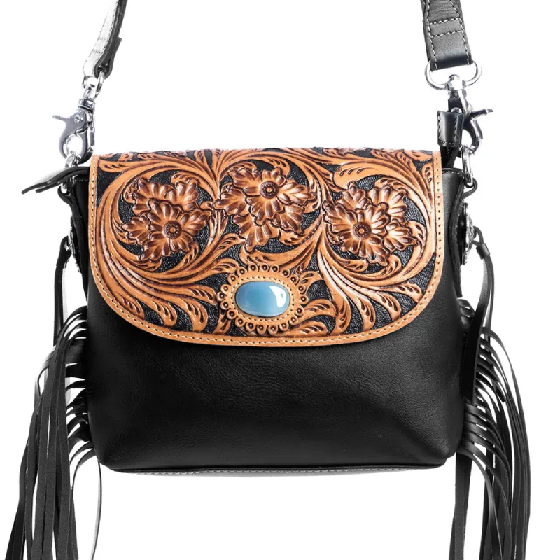 Ebony Delight Hand-Tooled Bag sold by Myra Bag