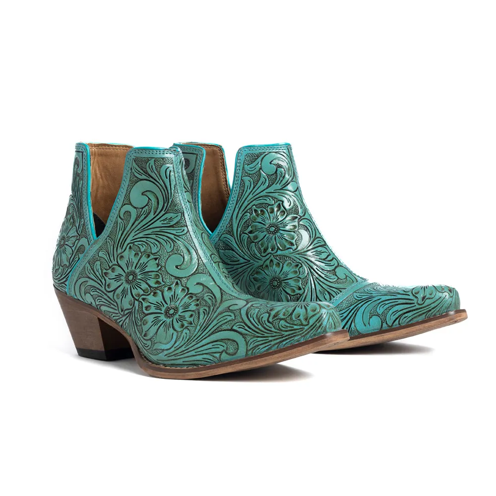 High Mesa Hand-tooled Booties in Turquoise sold by Myra Bag product image thumbnail 3