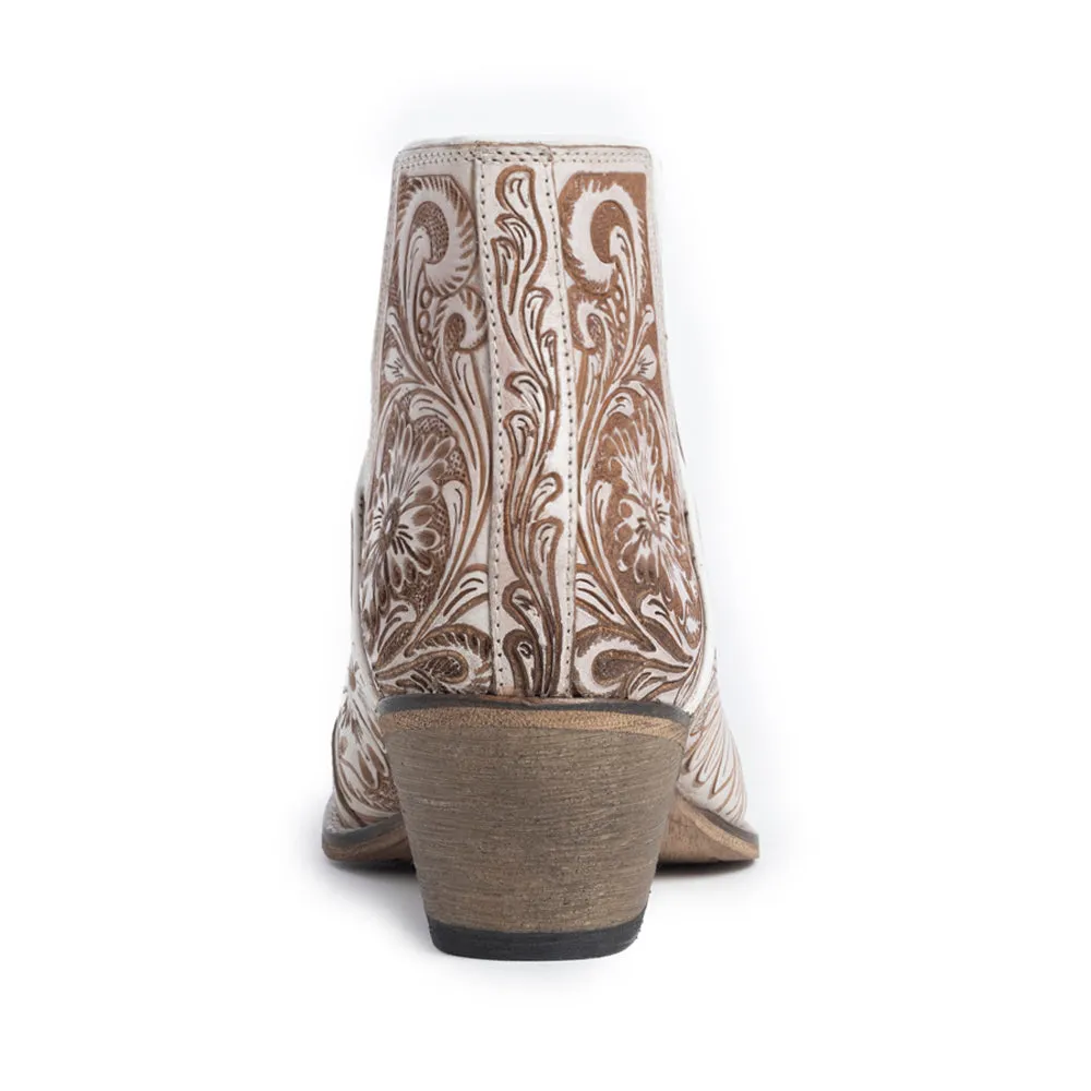Western Moxie Hand-tooled Booties in White Chocolate sold by Myra Bag product image thumbnail 5