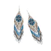 Blue Desert Bloom Beaded Earrings sold by Myra Bag