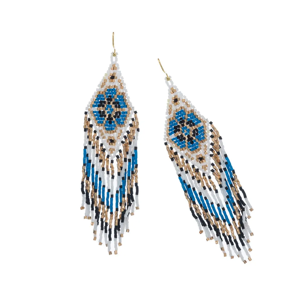 Blue Desert Bloom Beaded Earrings sold by Myra Bag product image thumbnail 2