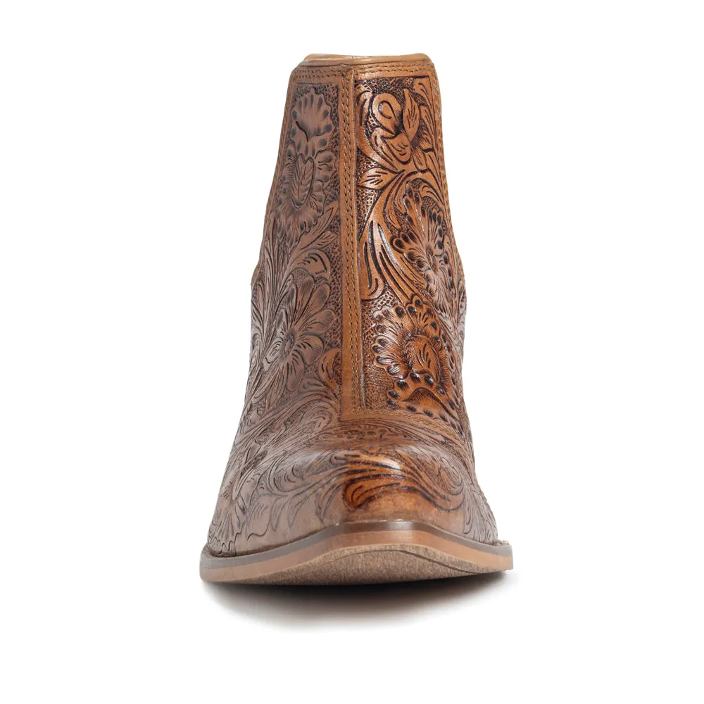 Dakota Charm Hand-tooled Booties in Caramel sold by Myra Bag product image thumbnail 4