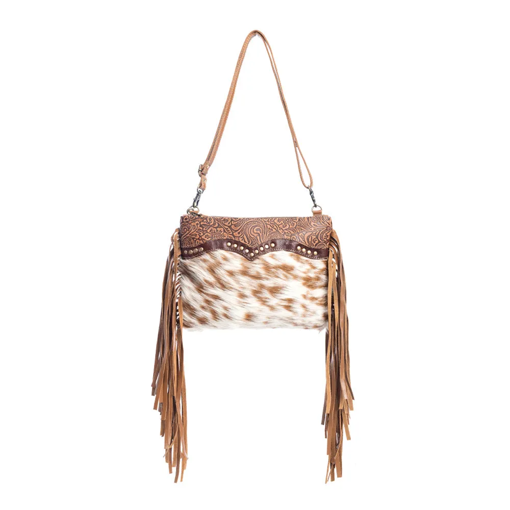Mescalaro Hill Leather & Hairon Bag in Warm Caramel sold by Myra Bag product image thumbnail 3