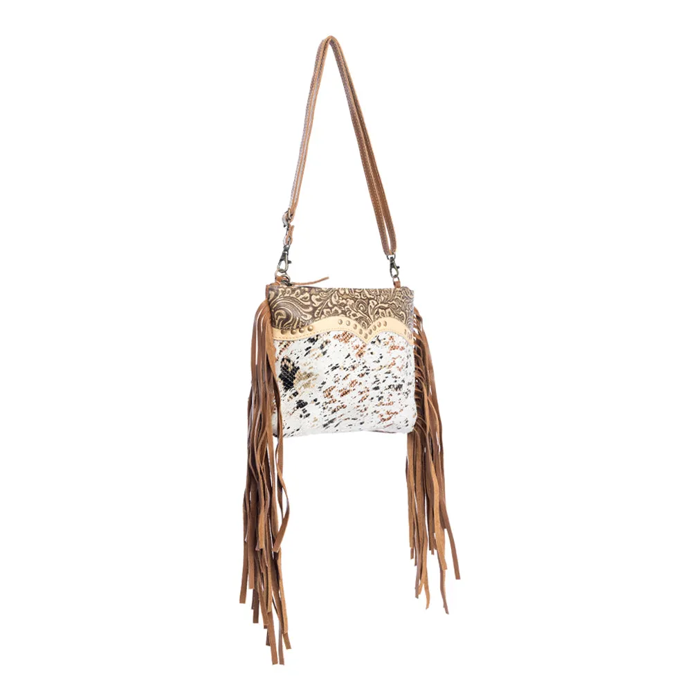 Mescalaro Hill Leather & Hairon Bag in Gold Fleck sold by Myra Bag product image thumbnail 3