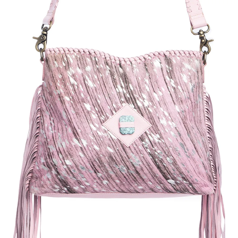 Silver Rose Trail Leather & Hairon Bag sold by Myra Bag