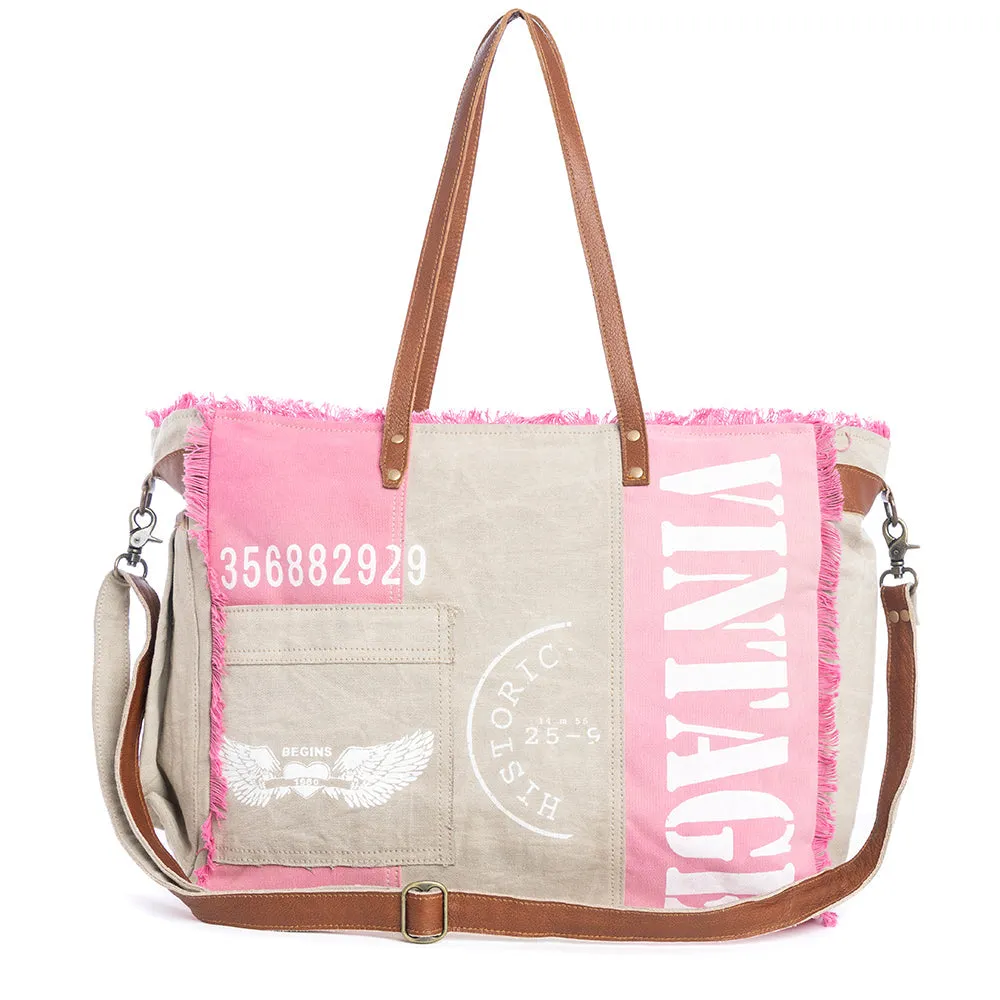 Queen Creek Weekender Bag in Pink sold by Myra Bag