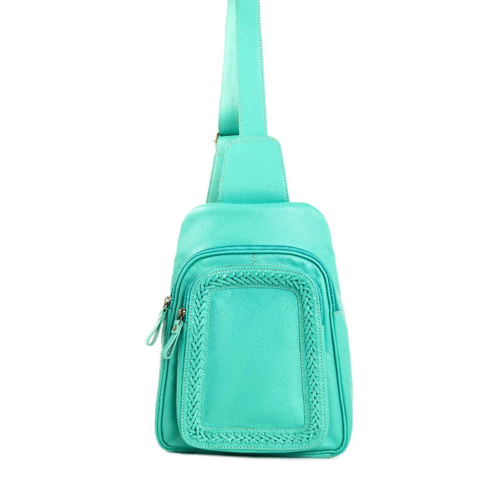 Willow Canyon Sling Bag In Turquoise sold by Myra Bag