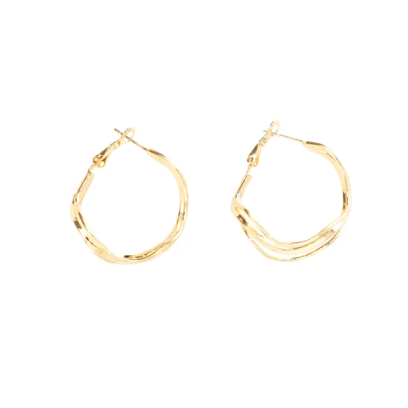 Golden Wave Earrings sold by Myra Bag