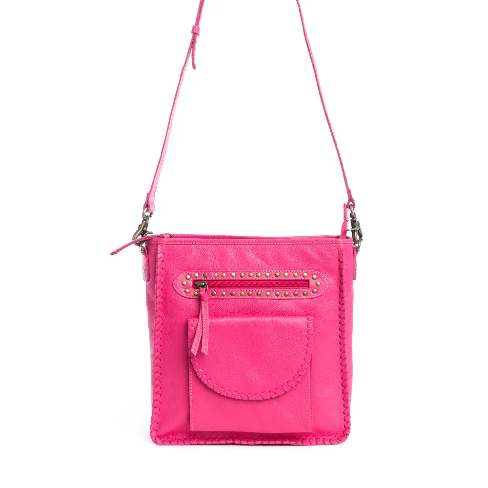 Ninnekah Leather Bag In Magenta sold by Myra Bag product image thumbnail 2