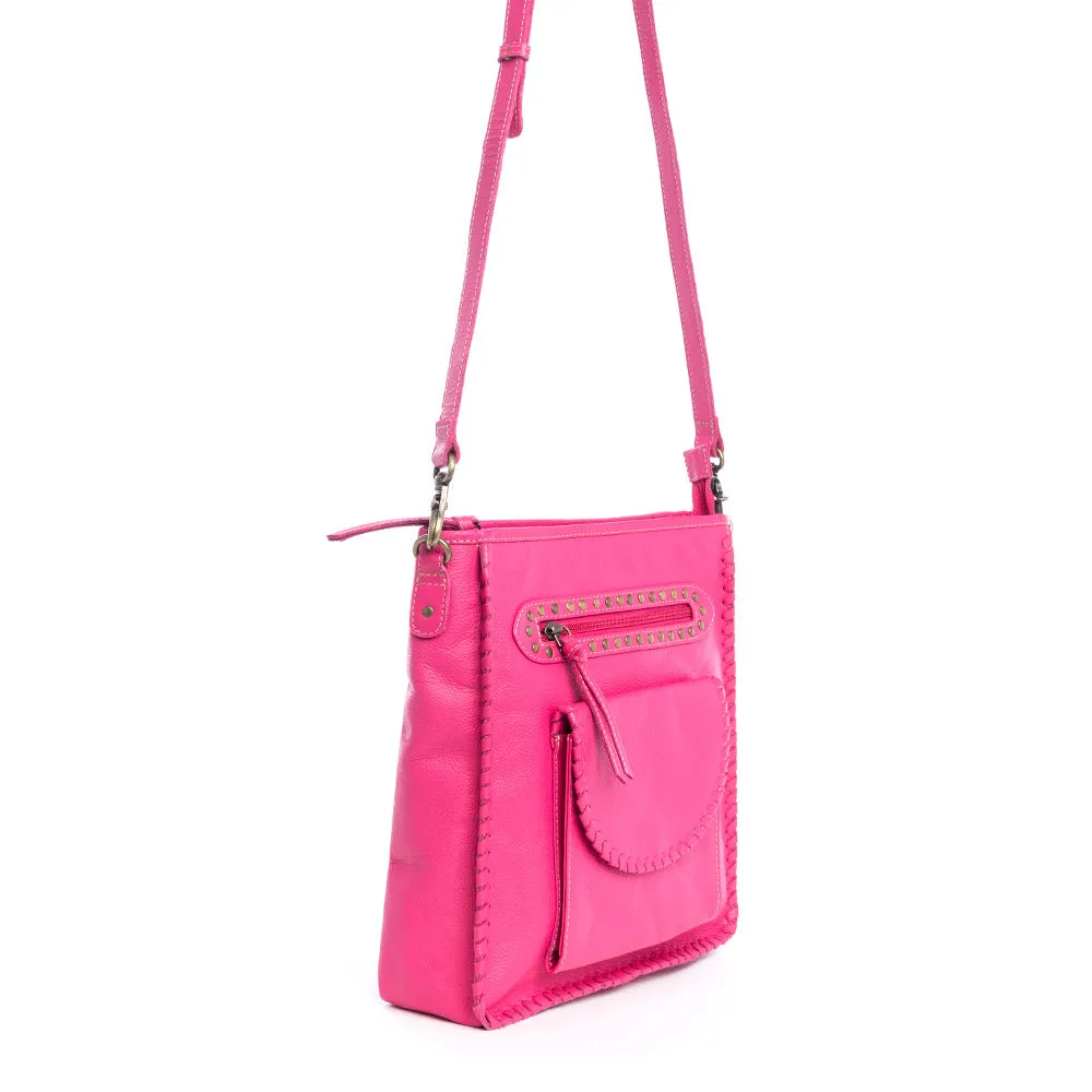 Ninnekah Leather Bag In Magenta sold by Myra Bag product image thumbnail 3