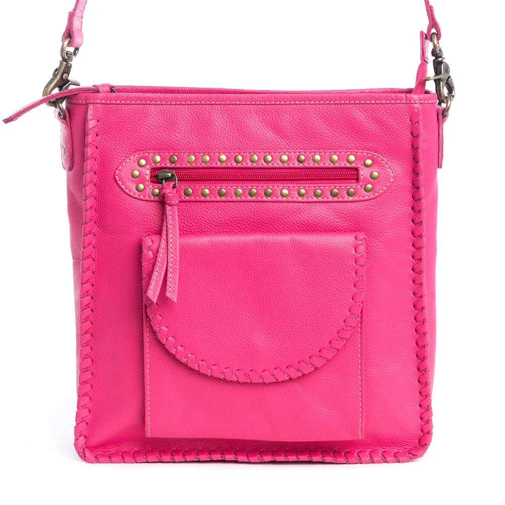 Ninnekah Leather Bag In Magenta sold by Myra Bag
