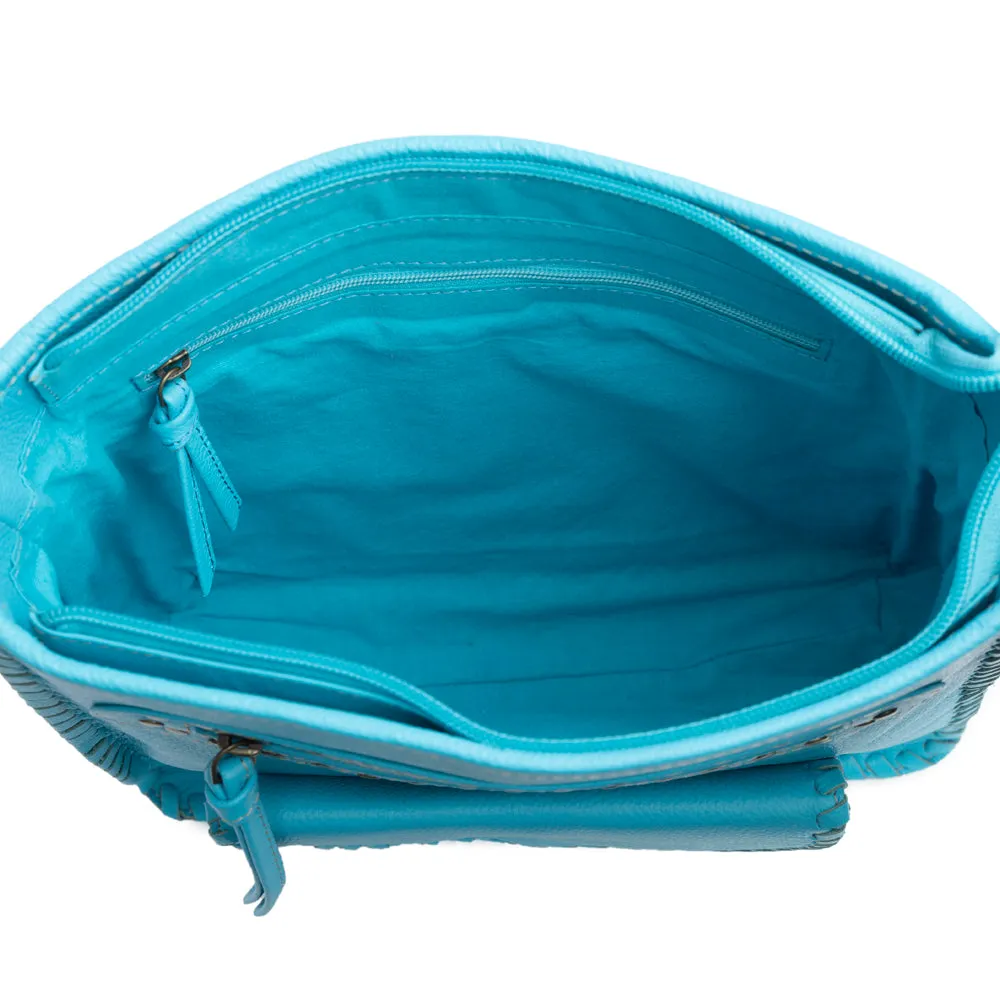 Ninnekah Leather Bag In Sky Blue sold by Myra Bag product image thumbnail 5