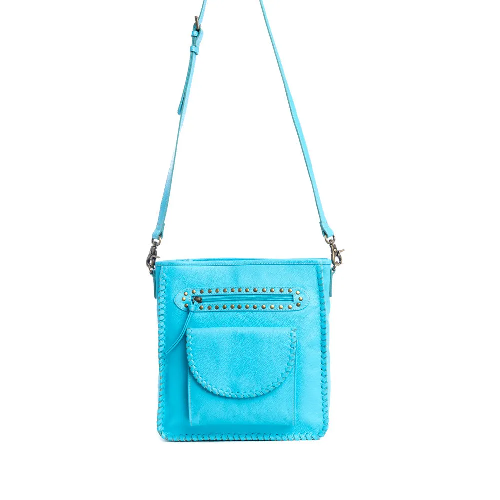Ninnekah Leather Bag In Sky Blue sold by Myra Bag product image thumbnail 2