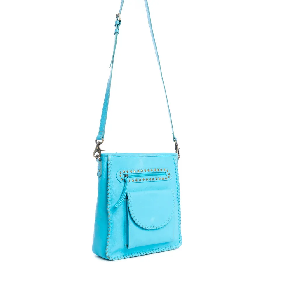 Ninnekah Leather Bag In Sky Blue sold by Myra Bag product image thumbnail 3
