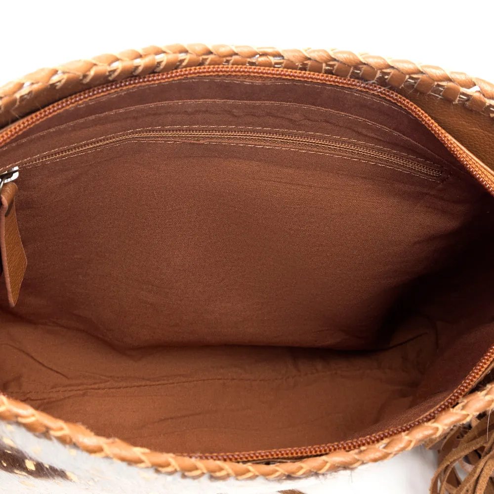 Valley Brook Leather & Hairon Bag In Caramel sold by Myra Bag product image thumbnail 5