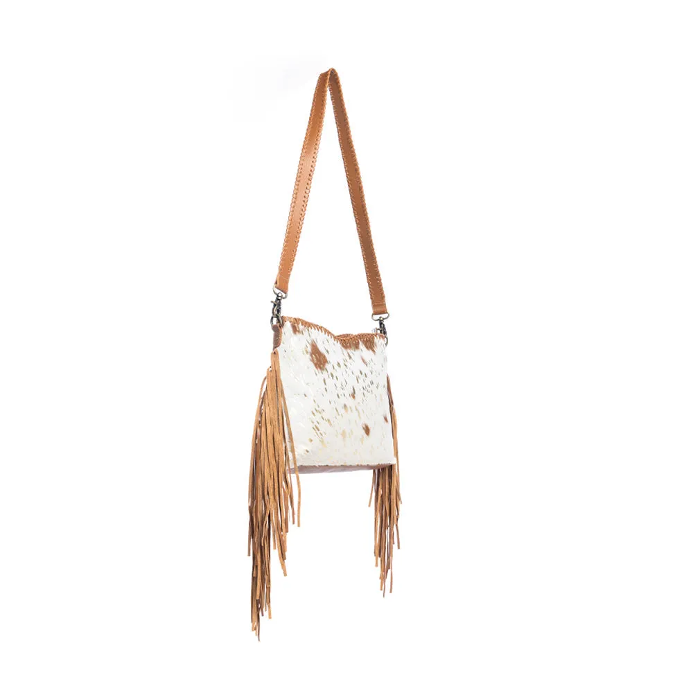 Valley Brook Leather & Hairon Bag In Caramel sold by Myra Bag product image thumbnail 3