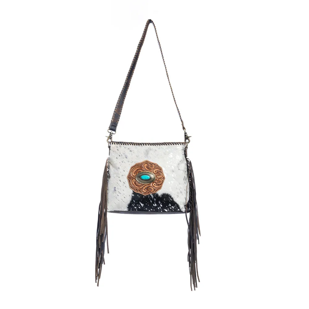 Valley Brook Hand-Tooled Bag In Coal sold by Myra Bag product image thumbnail 2