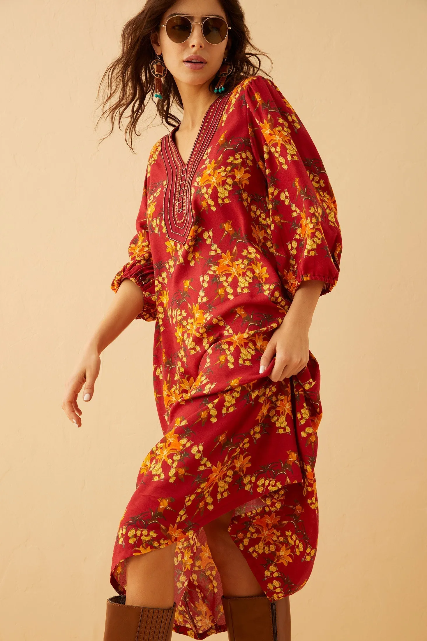 Chloe's Love Embroidered Sleeved Sundress sold by Myra Bag product image thumbnail 5