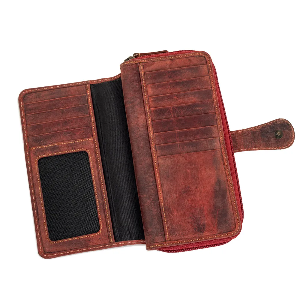 Western Fork Deluxe Wallet in Red Russet sold by Myra Bag product image thumbnail 4