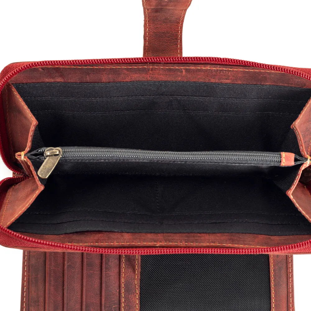Western Fork Deluxe Wallet in Red Russet sold by Myra Bag product image thumbnail 5