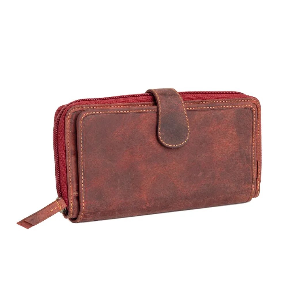 Western Fork Deluxe Wallet in Red Russet sold by Myra Bag product image thumbnail 2