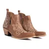 La Ponderosa Booties in Chocolate Brown sold by Myra Bag