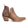 La Ponderosa Booties in Chocolate Brown sold by Myra Bag